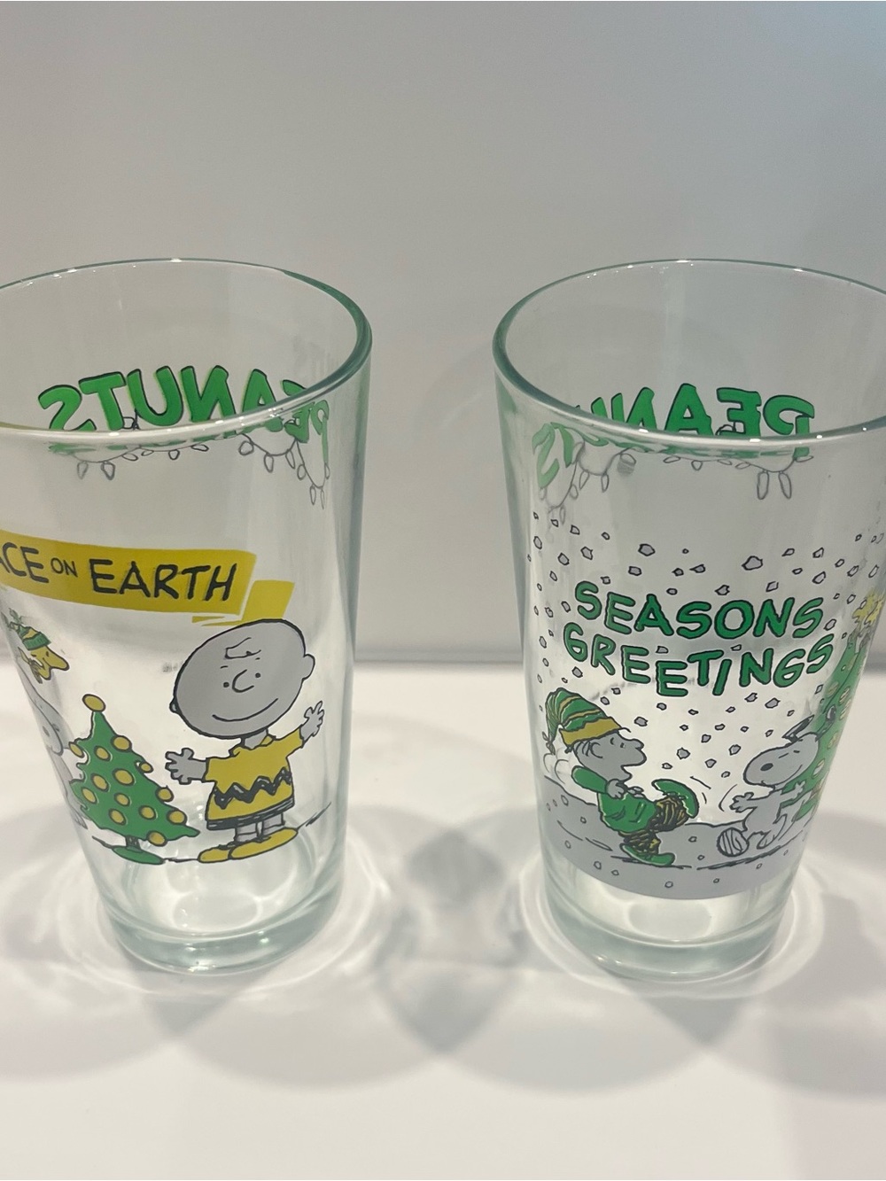 Two Peanuts 2011 Holiday Tumblers